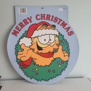 Garfield Merry Christmas Wall Decoration 2 Side.  Vintage